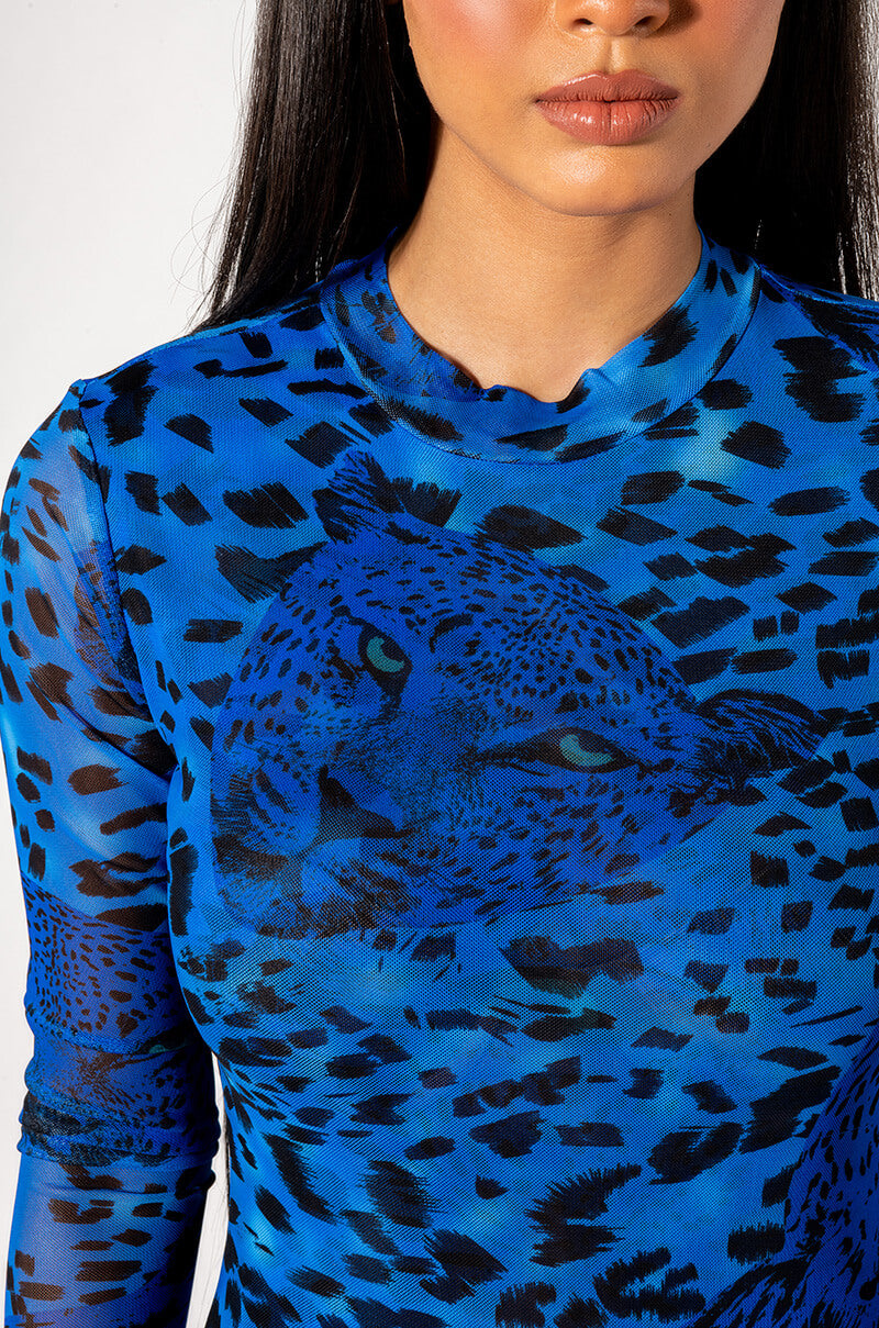 ANIMAL INSTINCT LONG SLEEVE MESH BODYSUIT