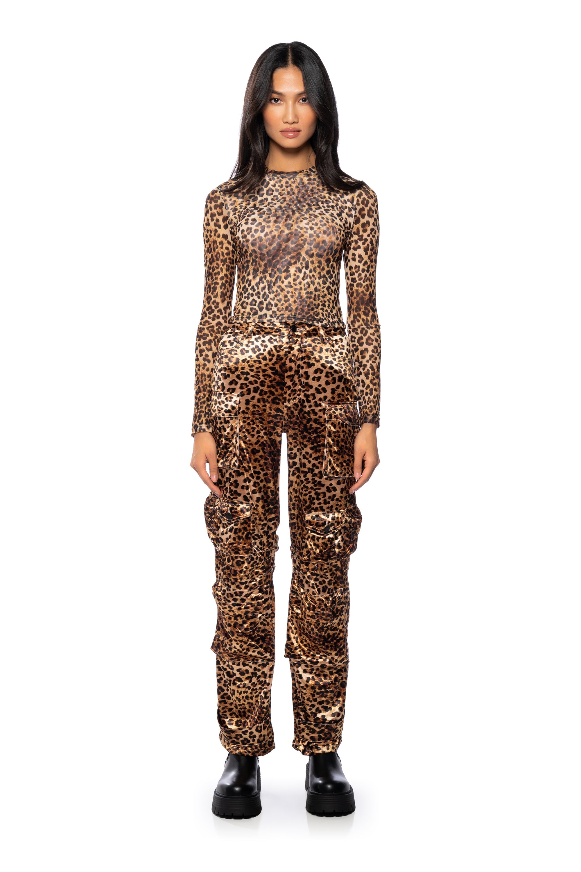 ANIMAL INSTICT MESH LONG SLEEVE BODYSUIT
