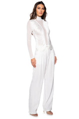 ANNIKA FRINGE DETAIL LONG SLEEVE MESH TOP