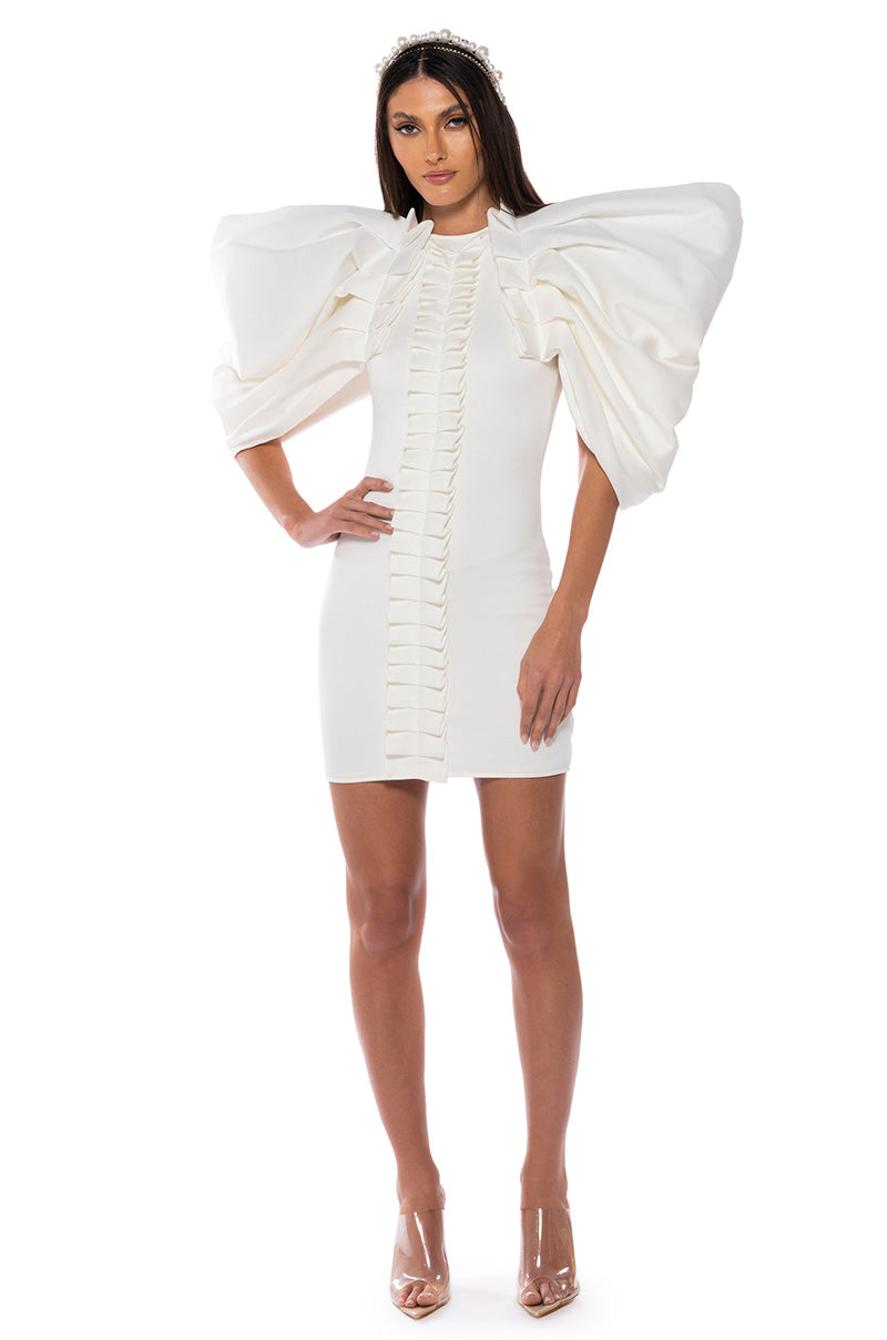 ANNIKA STATEMENT SLEEVE MINI DRESS