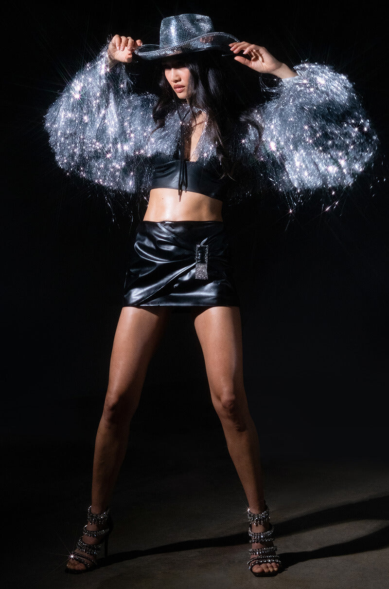 ANYTHING FOR YOU FAUX LEATHER MICRO MINI SKIRT