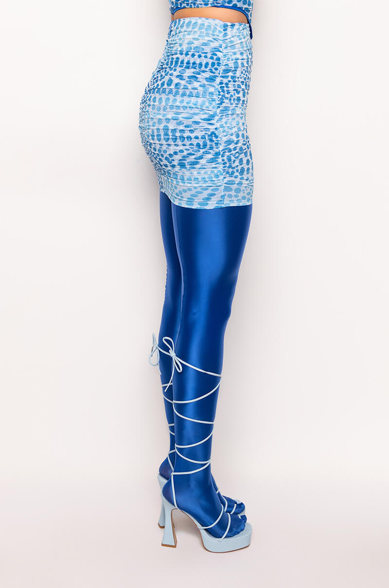 APOLLO RUCHED MESH MINI SKIRT