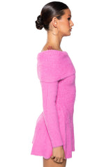ARI OFF THE SHOULDER KNIT MINI DRESS