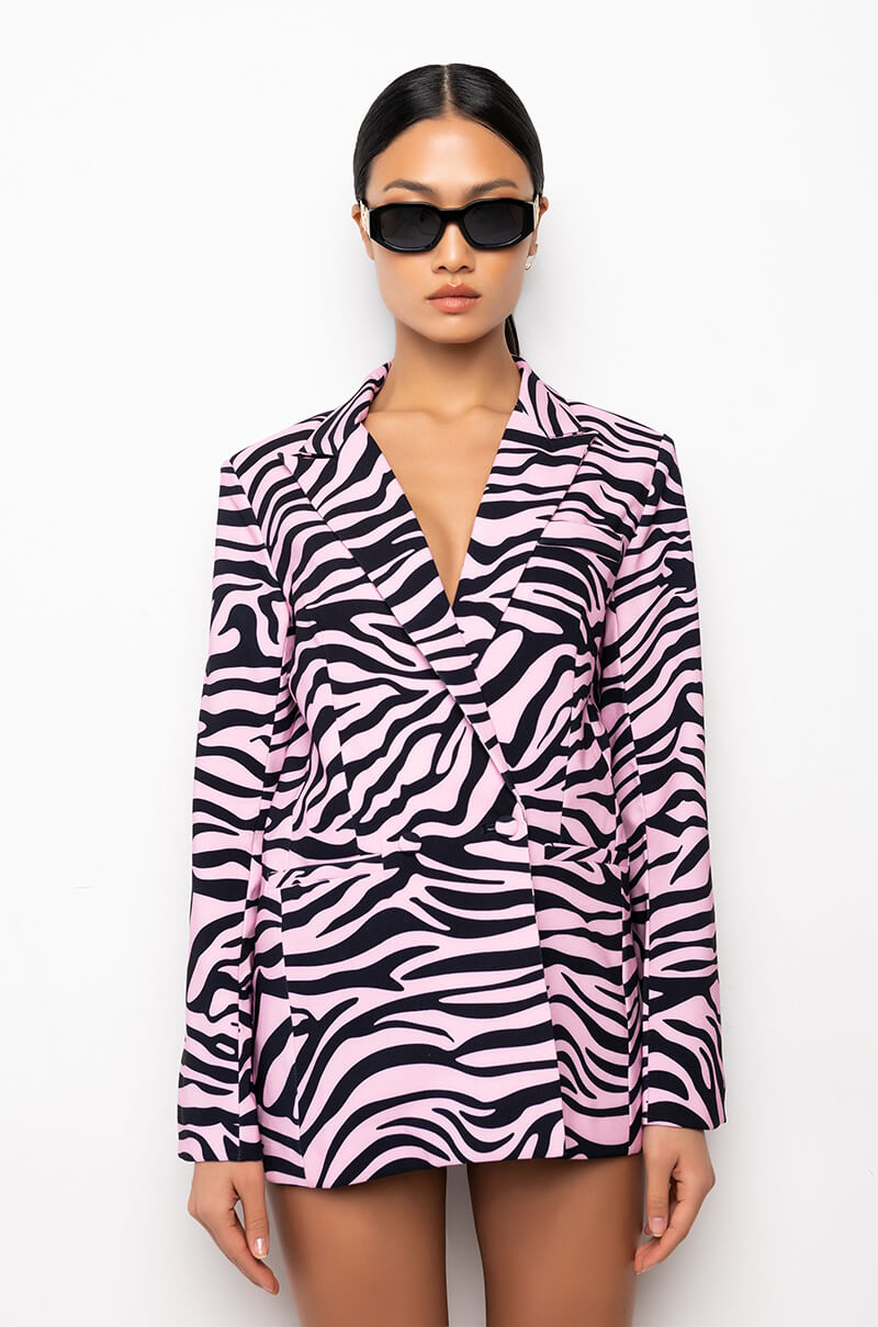 AS IF ZEBRA BOYFRIEND BLAZER