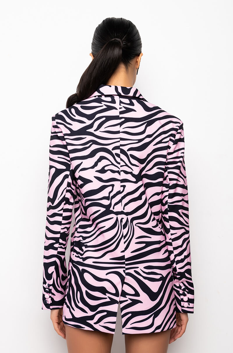 AS IF ZEBRA BOYFRIEND BLAZER