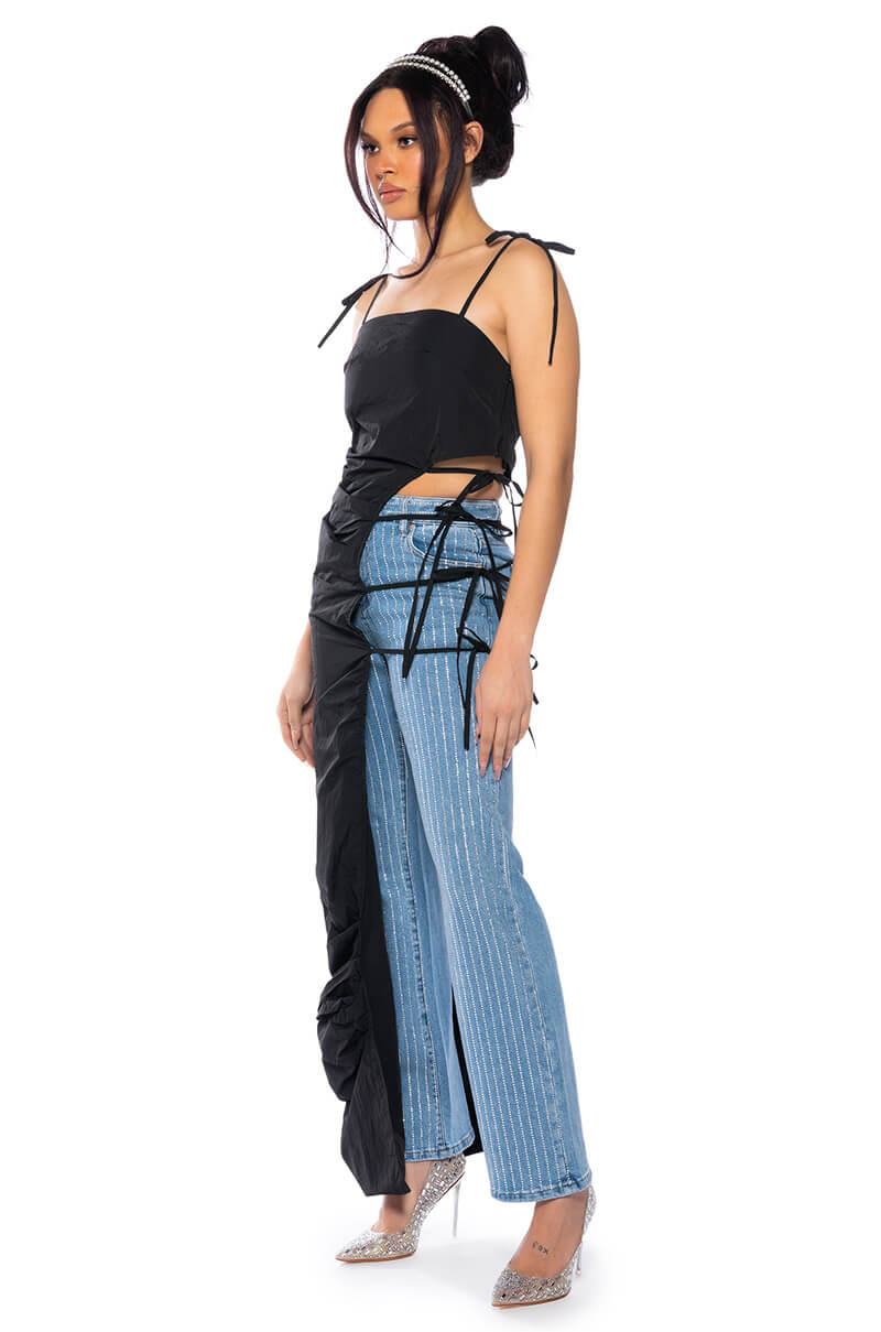 ASH TIE DETAIL SLEEVELESS MAXI TOP