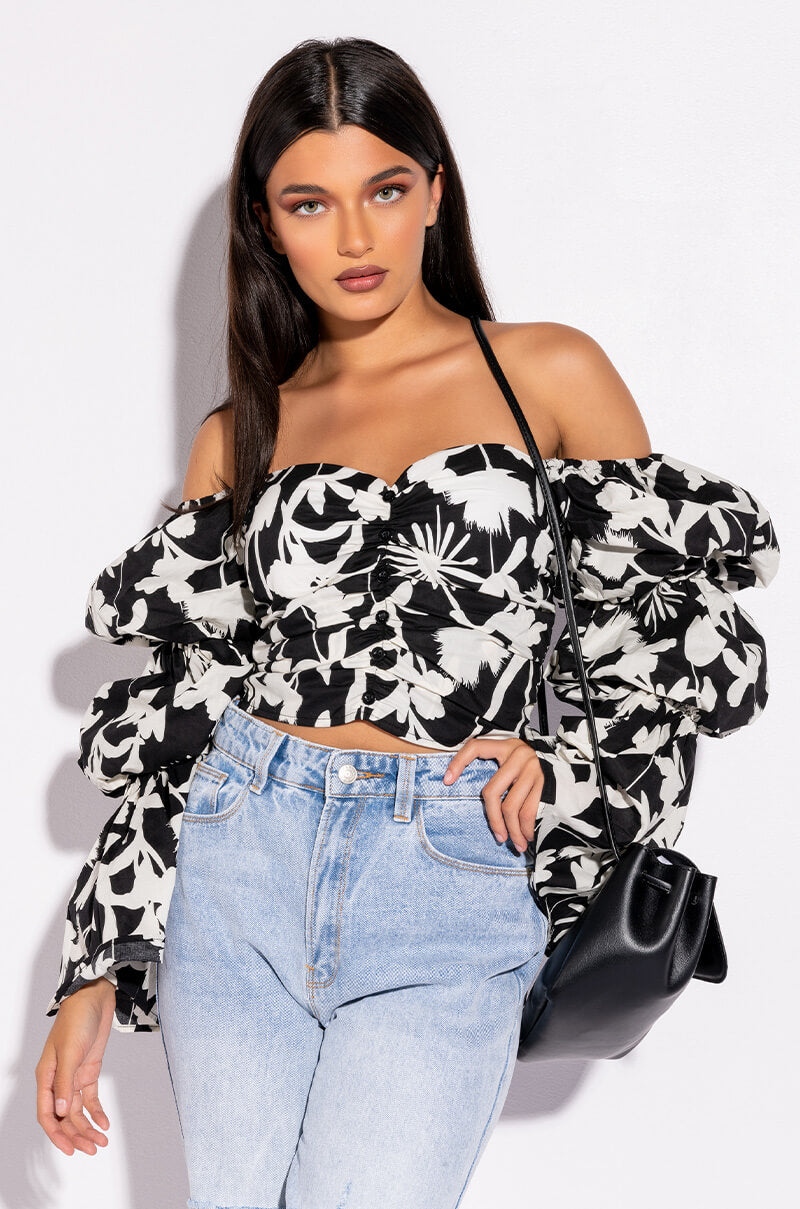 ASTER OFF THE SHOULDER FLORAL BLOUSE