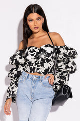 ASTER OFF THE SHOULDER FLORAL BLOUSE