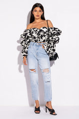 ASTER OFF THE SHOULDER FLORAL BLOUSE