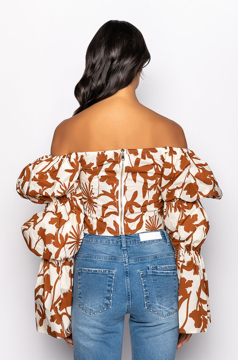 ASTER OFF THE SHOULDER FLORAL BLOUSE