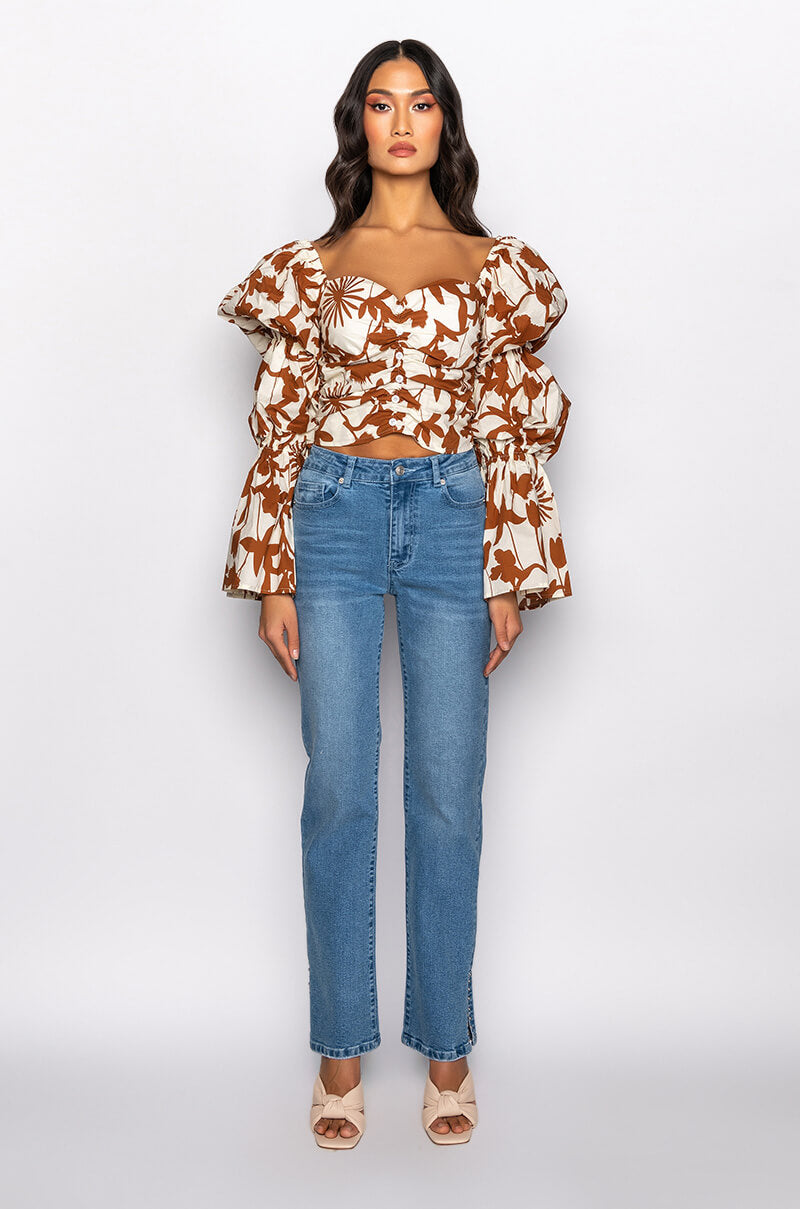 ASTER OFF THE SHOULDER FLORAL BLOUSE