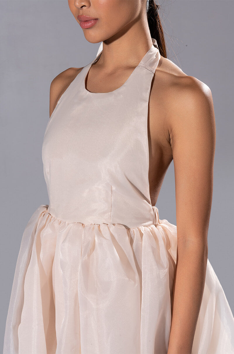 AT THE SHOW HALTER MINI DRESS