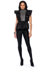 AURORA BEADED CHEST PANEL BLOUSE