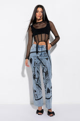 AVANT GARDE LONG SLEEVE MESH TOP