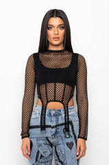 AVANT GARDE LONG SLEEVE MESH TOP