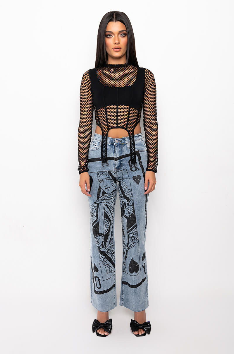 AVANT GARDE LONG SLEEVE MESH TOP