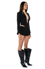 AWARD ME V NECK BLAZER BODYSUIT