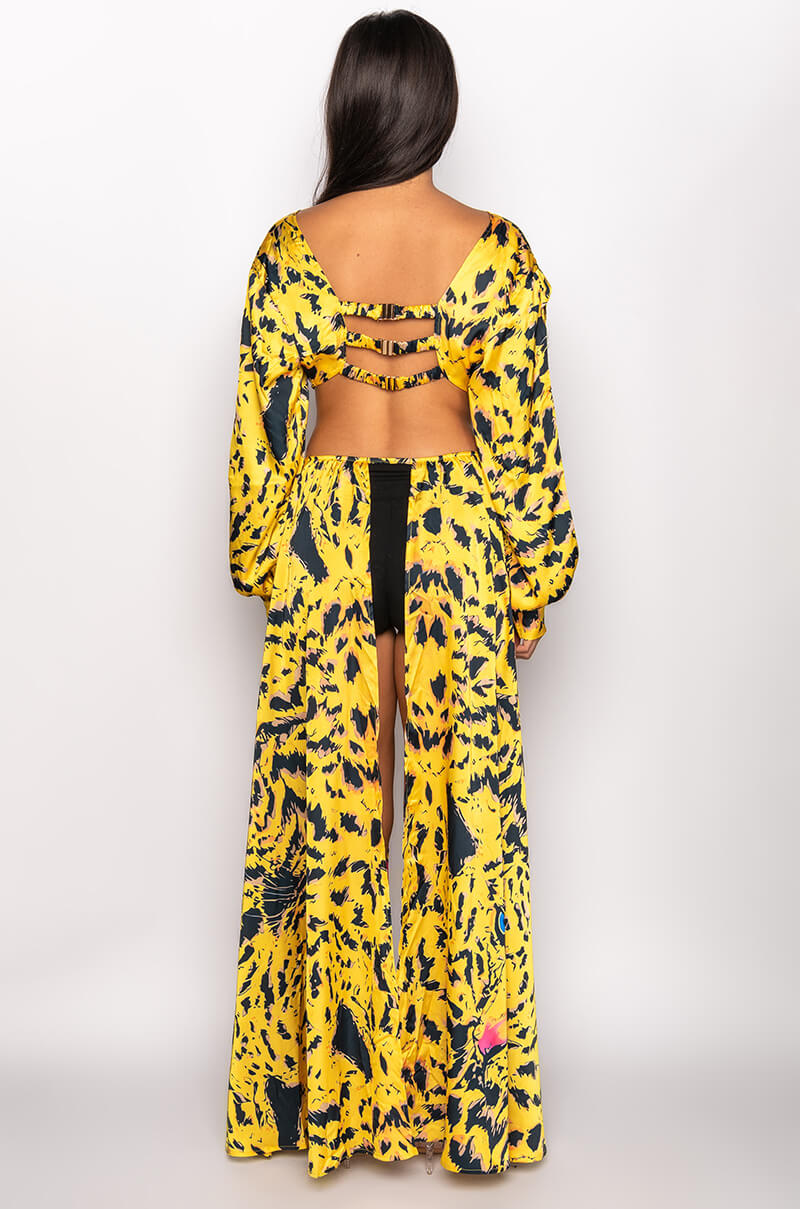 AWARD SEASON CASCADING CUTOUT SATIN BODYSUIT