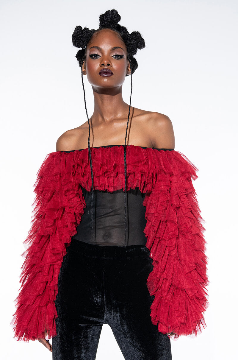 AWARD WINNER MULTI RUFFLE BODYSUIT