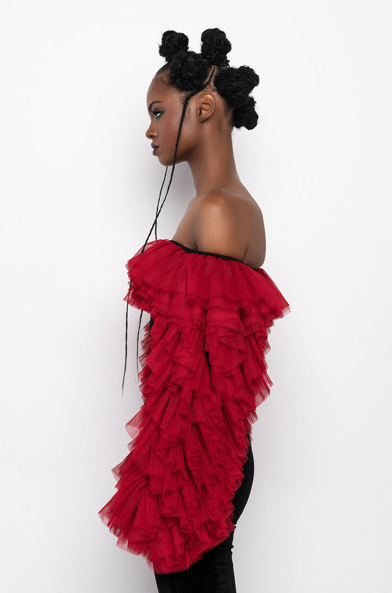 AWARD WINNER MULTI RUFFLE BODYSUIT