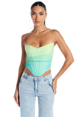 AWAY AT SEA OMBRE EFFECT MESH CORSET