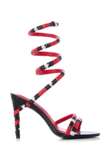 AZALEA WANG CITLALI RED SNAKE COIL SANDAL