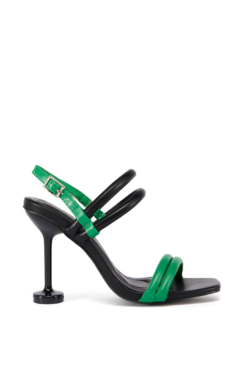 AZALEA WANG ABUNDANCE COLORBLOCKED SANDAL IN BLACK