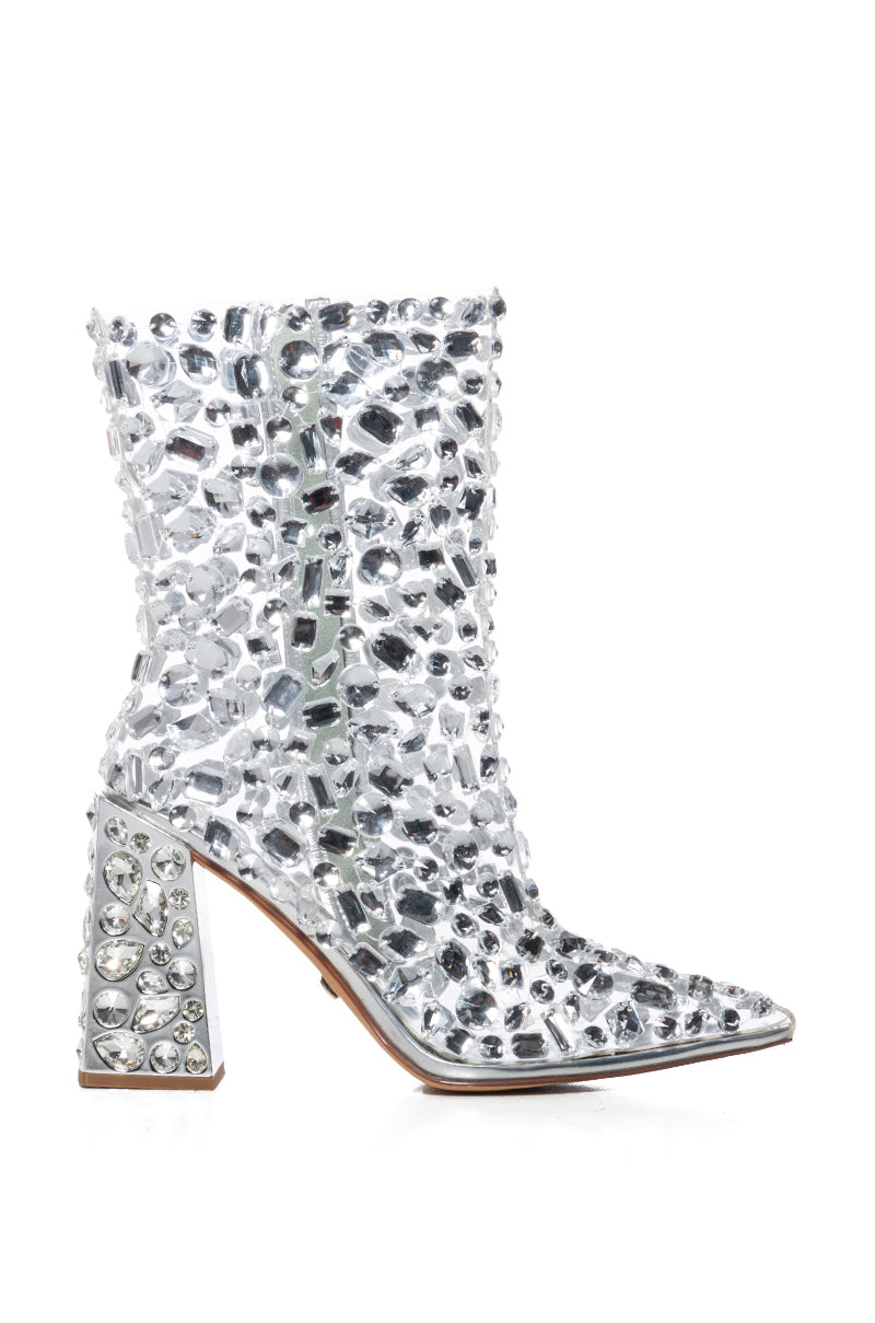 AZALEA WANG AGAVE SILVER DIAMOND BOOTIE