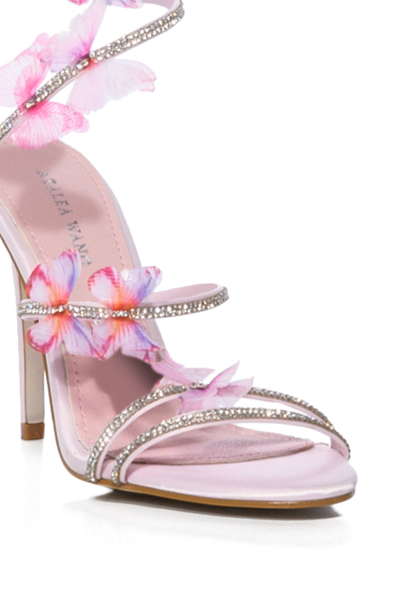 AZALEA WANG ARYANA BUTTERFLY WRAP UP HEEL IN PINK