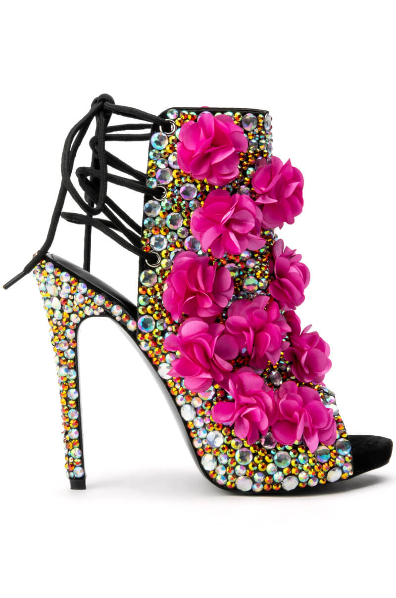 AZALEA WANG ALL EYES ON ME STILETTO BOOTIE IN MULTI