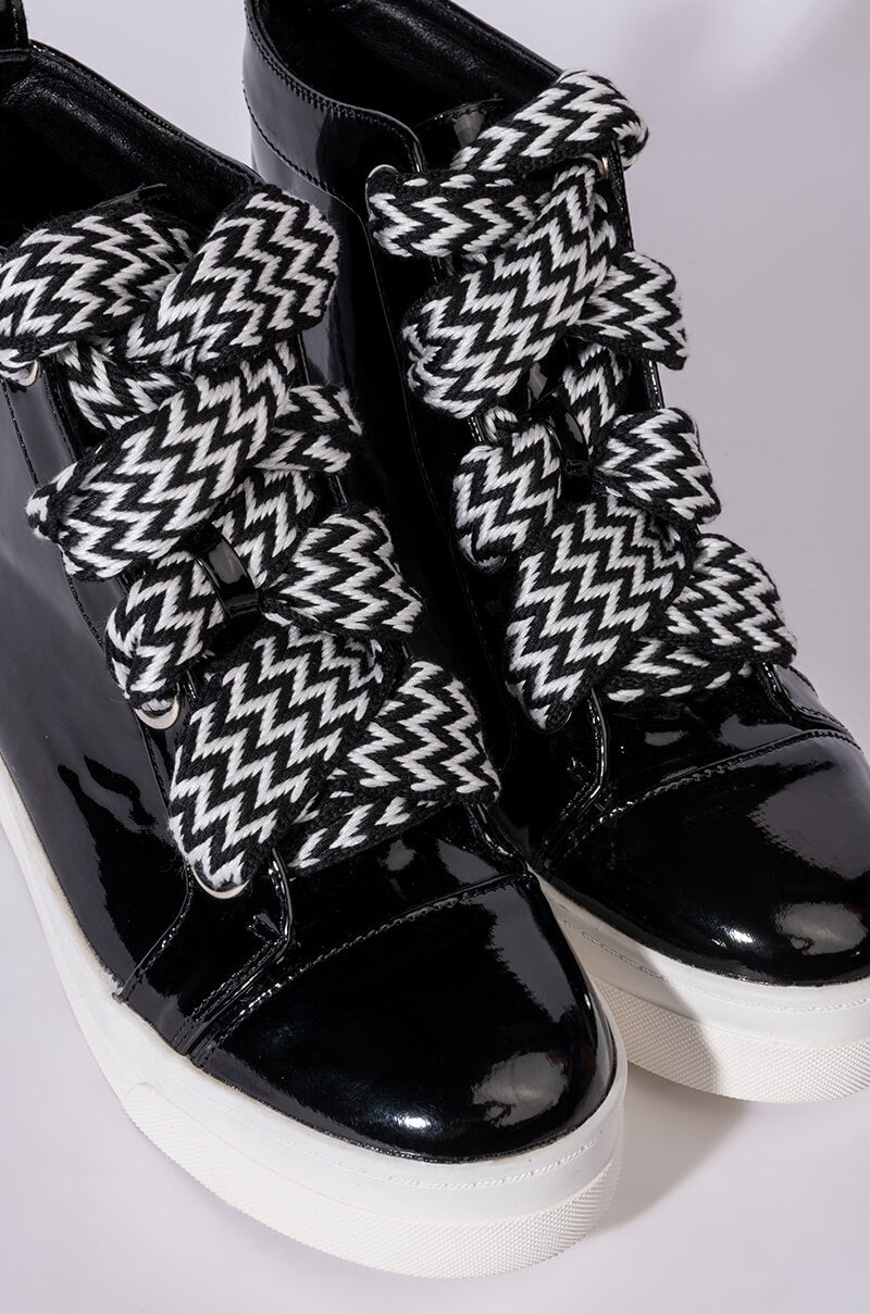 AZALEA WANG ALL FOR YOU FLAT SNEAKER IN BLACK