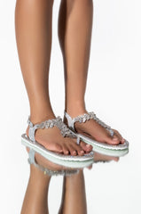 AZALEA WANG ALL YOU EVER NEEDED FLAT SANDAL IN SILVER