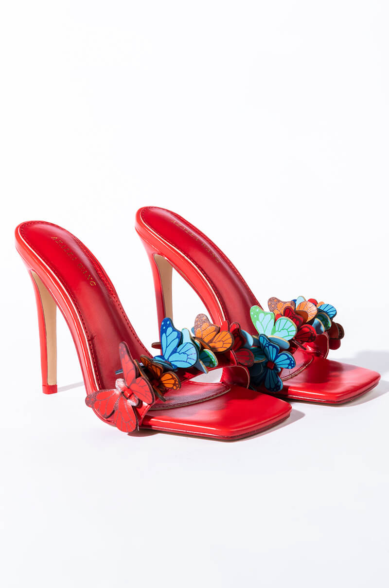 AZALEA WANG ANGEL ENERGY STILETTO SANDAL IN RED