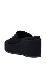 AZALEA WANG AQUARIA FLATFORM SANDAL IN BLACK