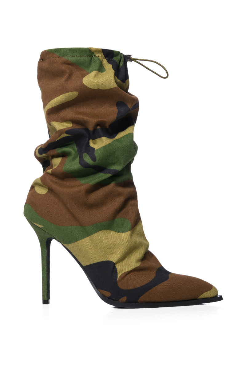AZALEA WANG AIRLEA BAGGY DESIGN BOOTIE IN CAMO