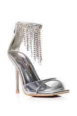 AZALEA WANG ARISTA SILVER STILETTO SANDAL