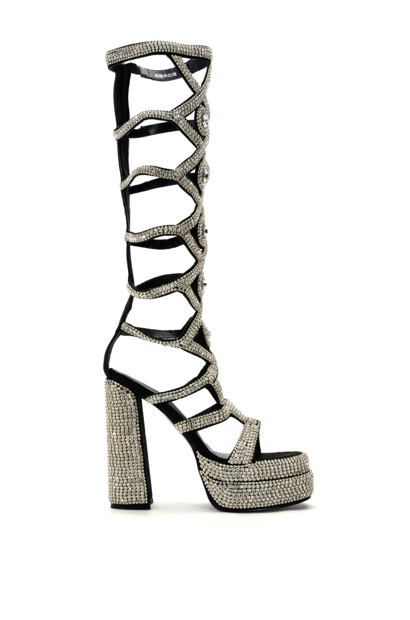 AZALEA WANG BACHELOR BLING STRAPPY SANDAL IN SILVER