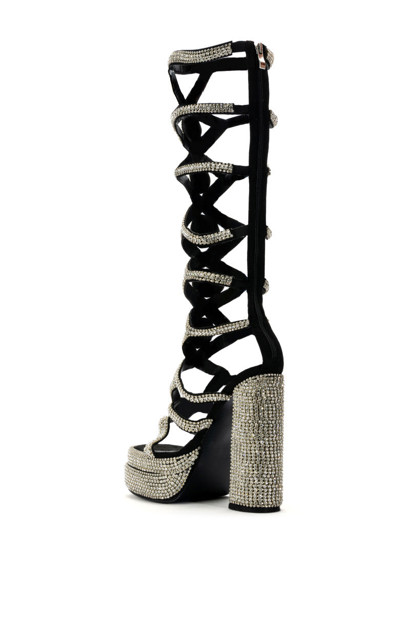 AZALEA WANG BACHELOR BLING STRAPPY SANDAL IN SILVER