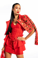 BACKSTAGE MOTO JACKET OVERSIZED SQUARE STUDS