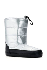 AZALEA WANG BECKY METALLIC WARM LINED BOOTIE IN SILVER