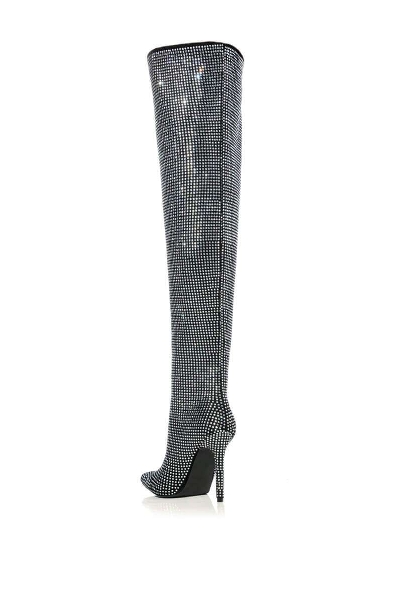 AZALEA WANG BELLA BLING STILETTO BOOT IN BLACK