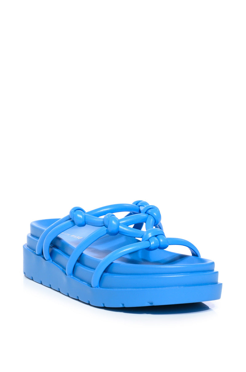 AZALEA WANG BENITA FLAT SANDAL IN BLUE