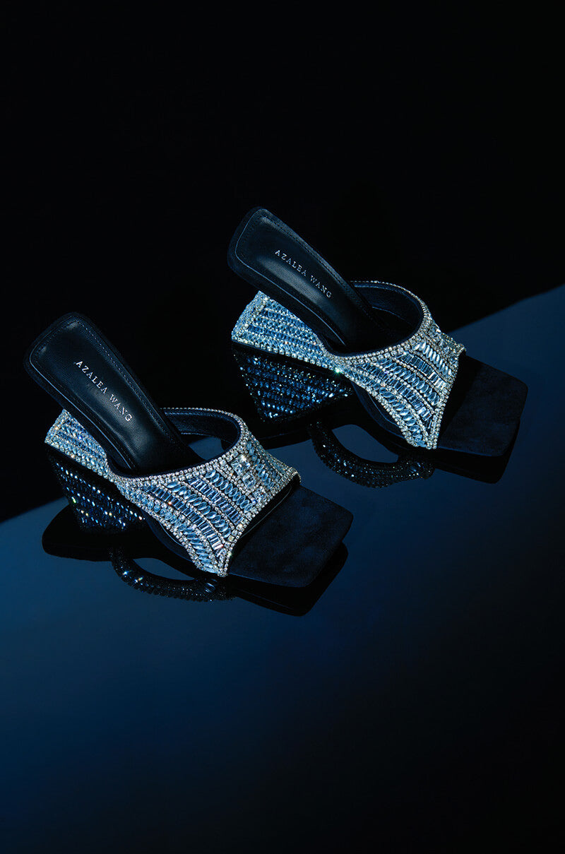 AZALEA WANG BESIMA SILVER EMBELLISHED WEDGE SANDAL