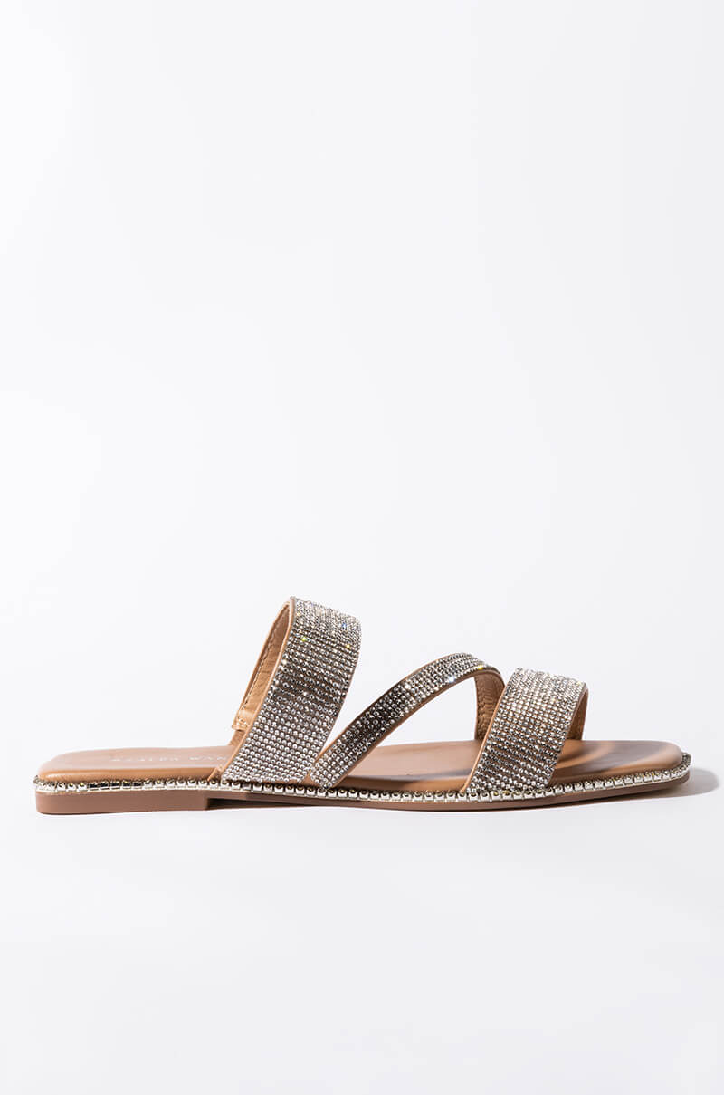 AZALEA WANG BLING ME OUT FLAT SANDAL NUDE