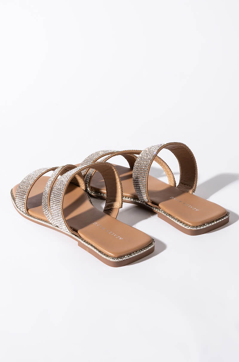 AZALEA WANG BLING ME OUT FLAT SANDAL NUDE