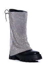 AZALEA WANG BLOOMFIELD EMBELLISHED BOOT IN SILVER