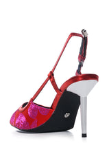 AZALEA WANG BLORANGE PINK BROCADE SLINGBACK PUMP