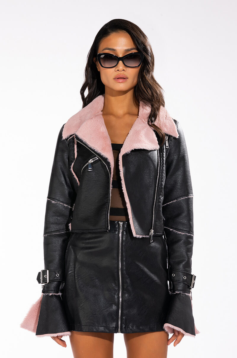 AZALEA WANG BONDED BELL SLEEVE MOTO