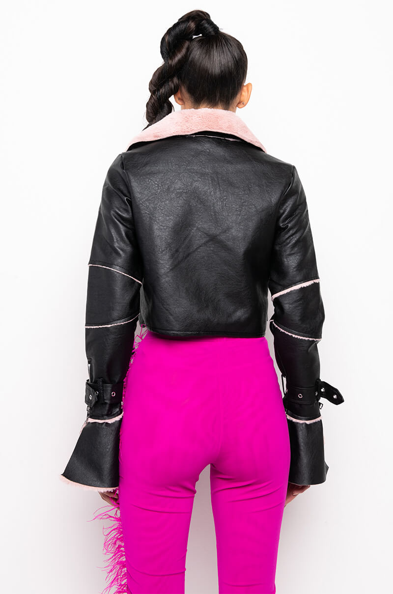 AZALEA WANG BONDED BELL SLEEVE MOTO