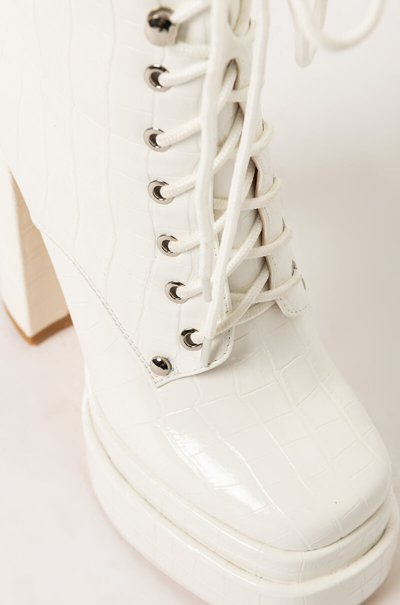 AZALEA WANG BREAK IT TO ME CHUNKY BOOTIE IN WHITE
